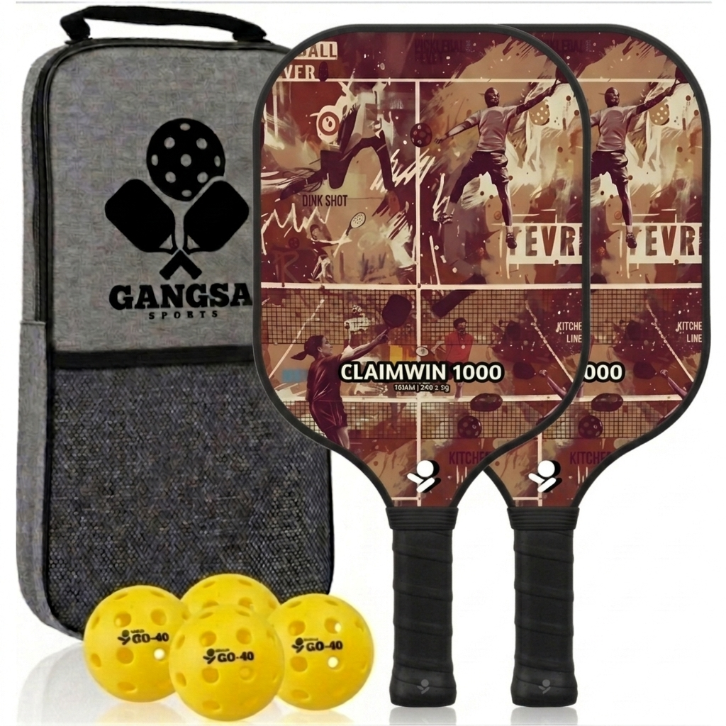 Gangsa CLAIMWIN 1000 Fiberglass Pickleball Paddle Set of 2 (4 Colours)