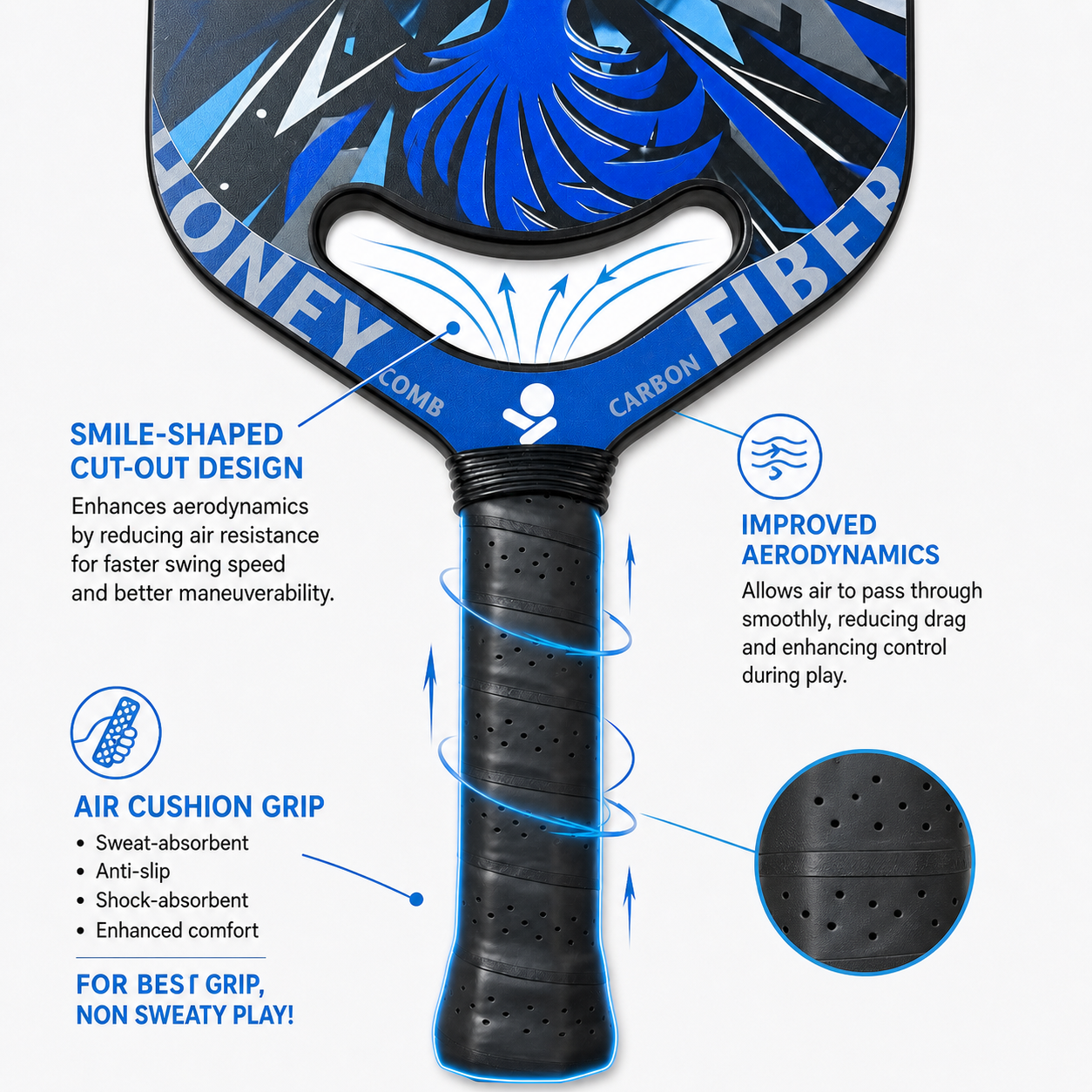 FLYgene X7 Pickleball Paddle – 16mm T700 Carbon Fiber, Matte Finish for Maximum Spin & Control