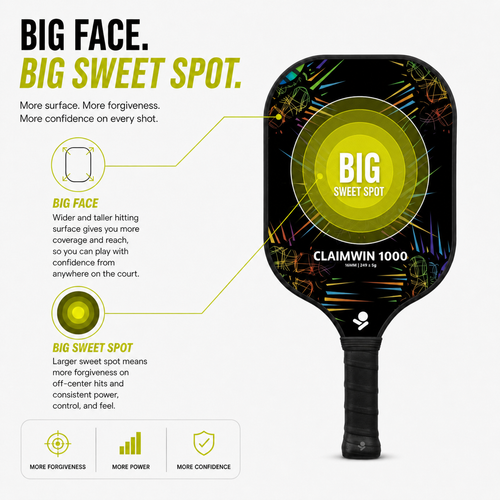 Gangsa CLAIMWIN 1000 Fiberglass Pickleball Paddle Set of 2 (4 Colours)